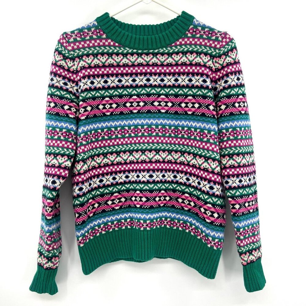 J.Crew 100% Cotton Fair Isle Multicolor Sweater Women's Small